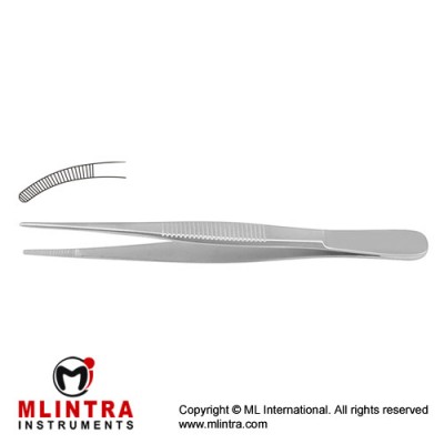 Slender Pattern Dressing Forcep Curved Stainless Steel, 14 cm - 5 1/2"
