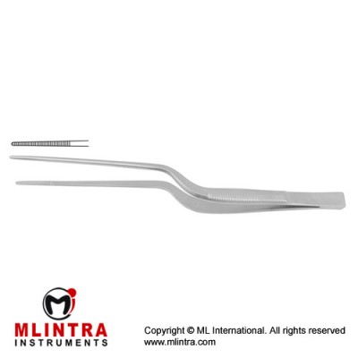 Taylor Dressing Forcep Bayonet Shaped - With Dissector End Stainless Steel, 18.5 cm - 7 1/4"