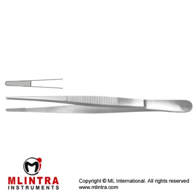 Ochsner Dressing Forcep Longitudinal Serrations Stainless Steel, 14.5 cm - 5 3/4"